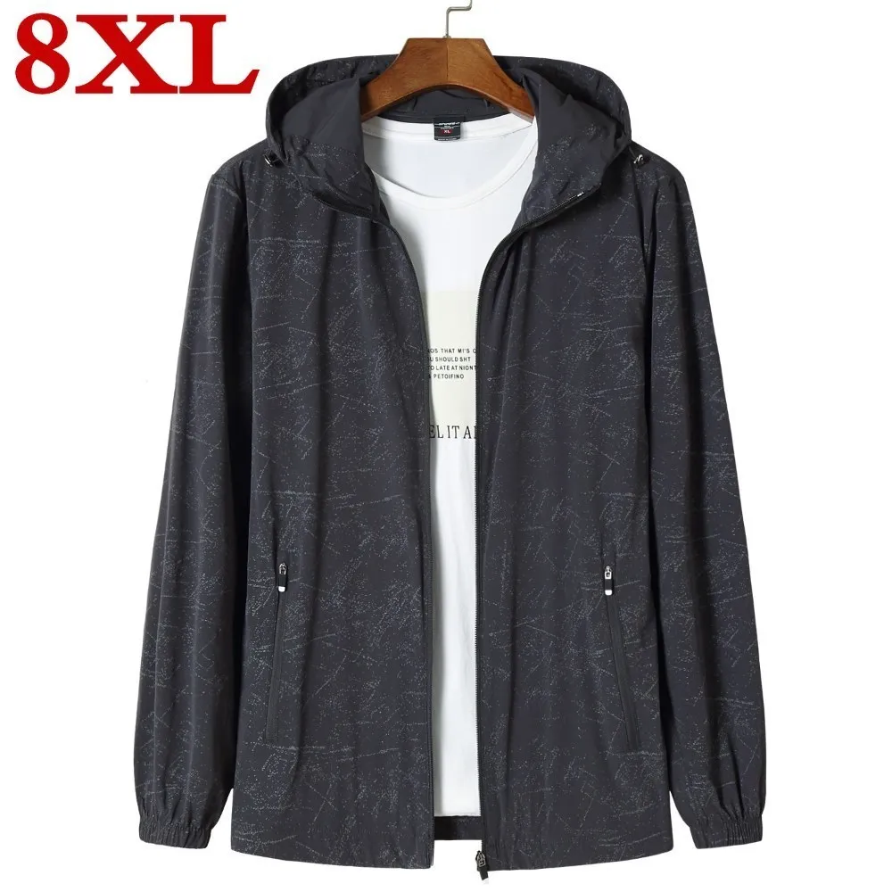 Мужская повседневная ветрозащитная куртка размера плюс 8XL светильник Кая