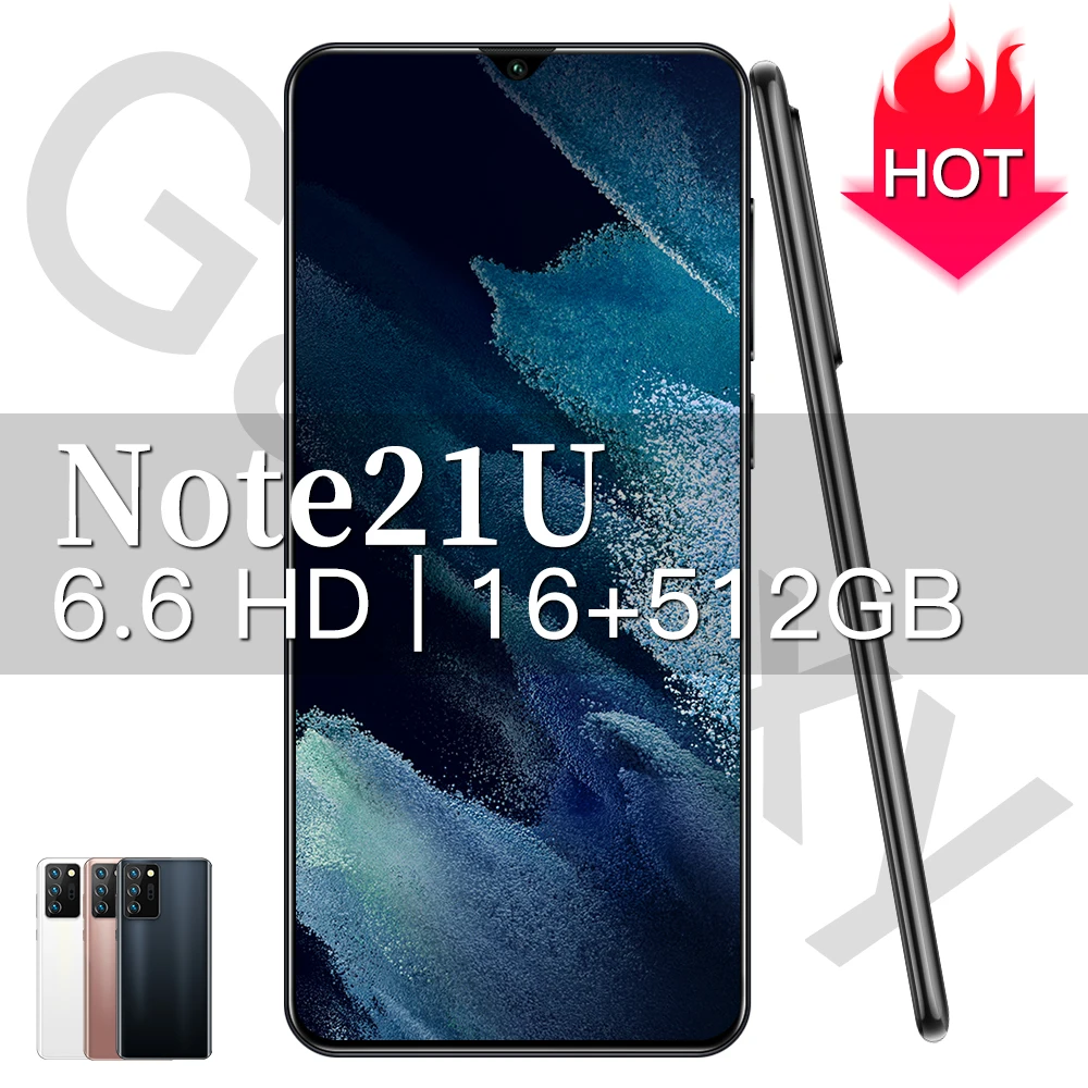 

Global Version Note21U Big Memory New 6.6" Phone 12GB RAM 512GB ROM 5000mAh GPS 18+48MP Android 10.0 Face ID 5G Smartphone