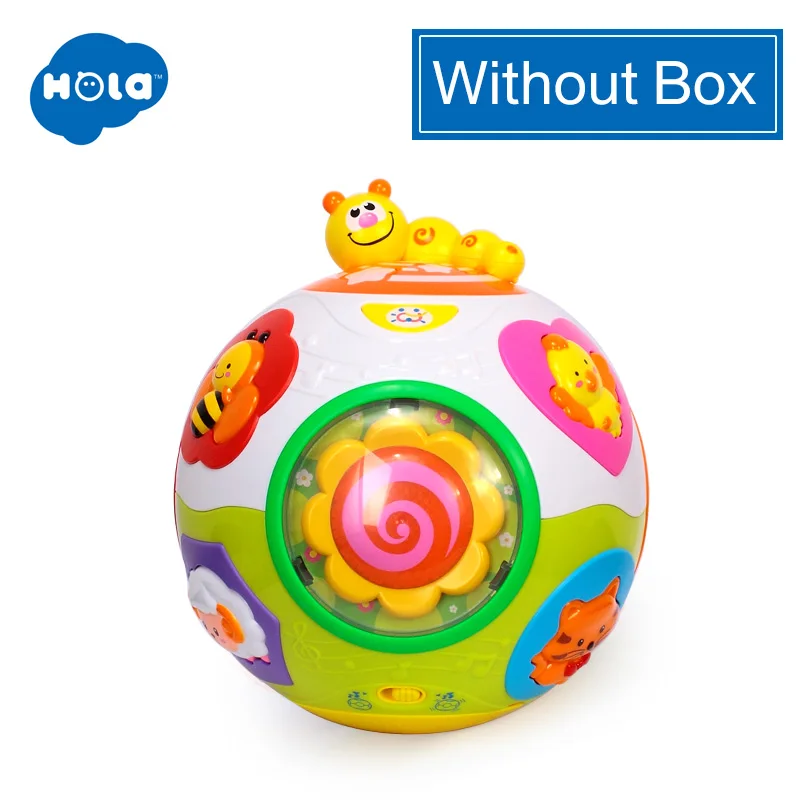 without box HOLA 938 детские игрушки малыш игрушка для ползания с музыкой и светильник учат форму/номер/Животное Дети Раннее Обучение обучающая игрушка подарок - Цвет: without box