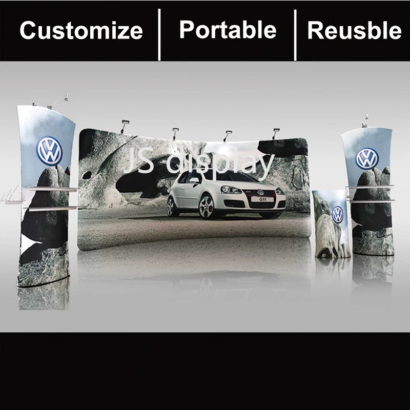 20ft изогнутый выставочный дисплей всплывающий стенд стенда фон стены с