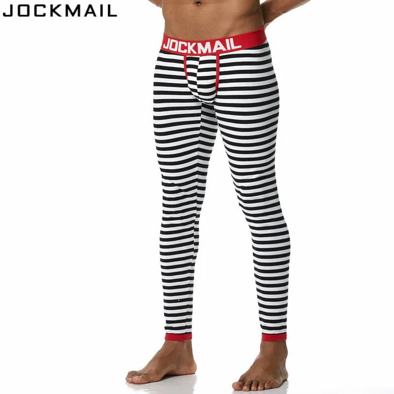 JOCKMAIL, брендовые новые осенние и зимние мужские кальсоны, термобелье, леггинсы, штаны, высокое качество, хлопок, модные, сексуальные, в полоску