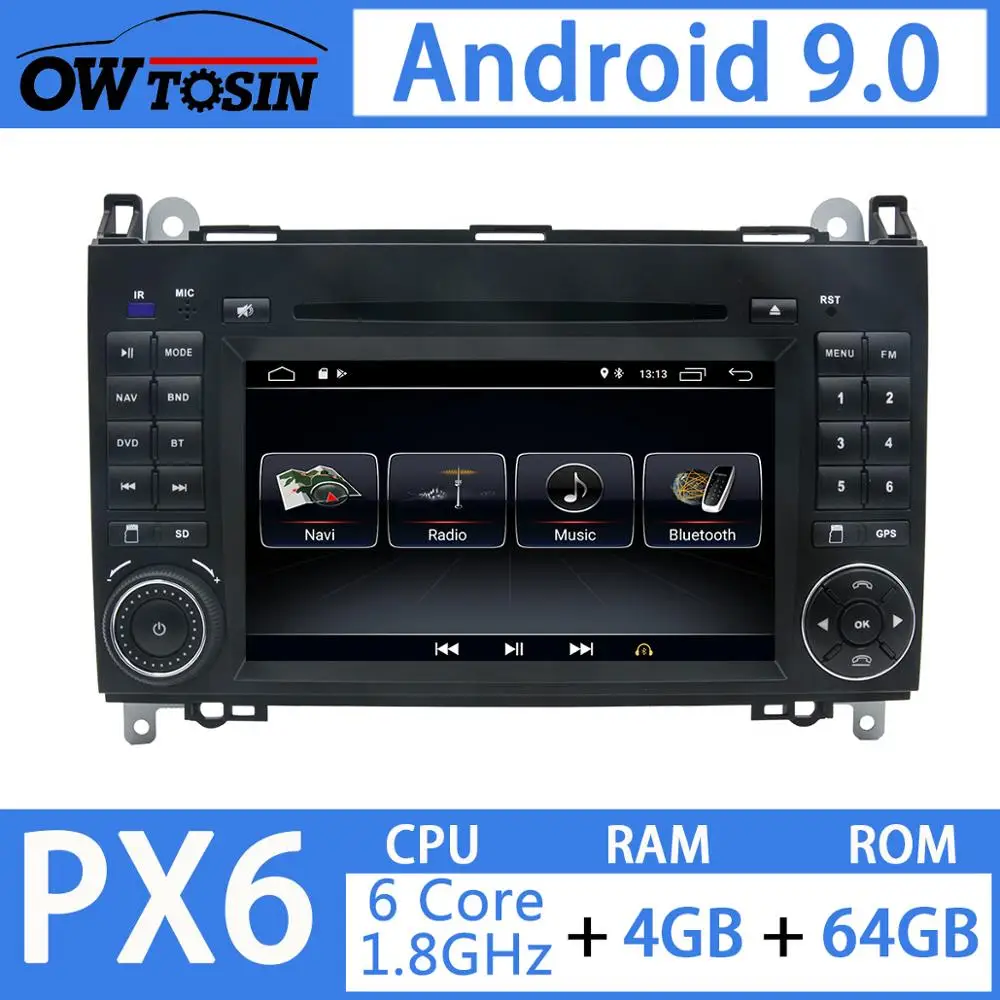 7 &quotAndroid 9 0 PX6 4G 64G Автомобильный мультимедийный плеер для Mercedes Benz Sprinter W169 W245 W906 B200