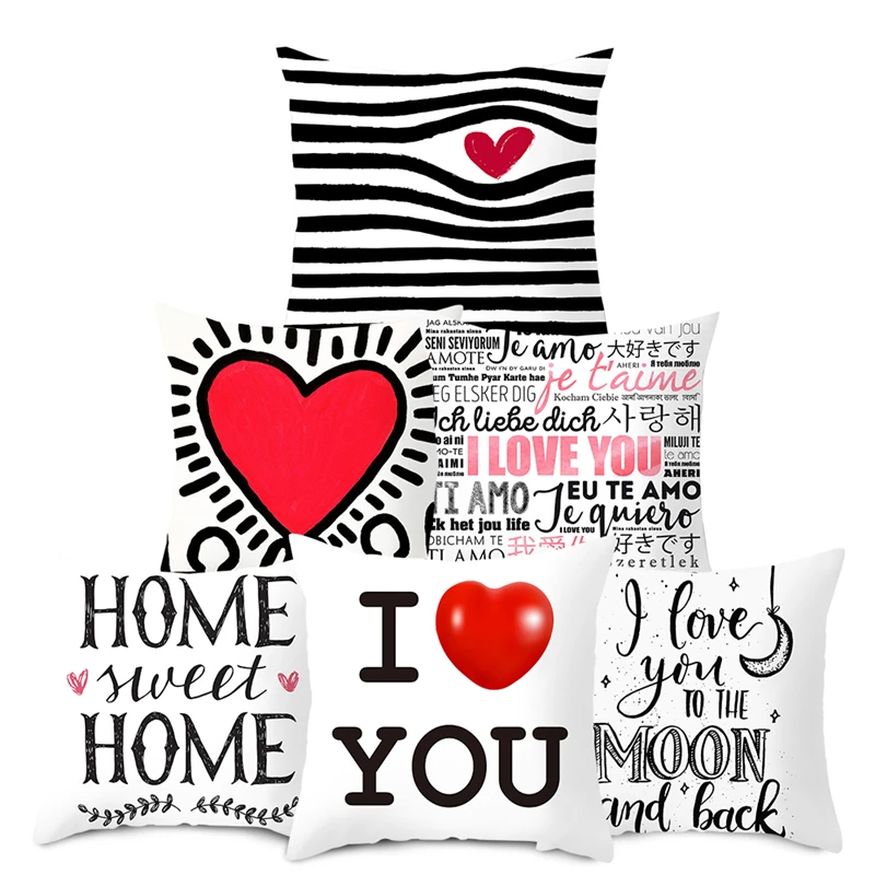 Декоративная наволочка для дивана Fuwatacchi День Св. Валентина Подарочный чехол