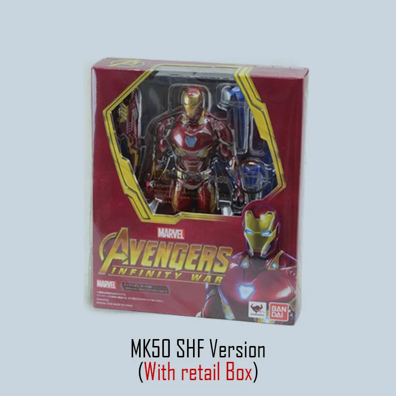 MK50 SHF In box Новые горячие Мстители Железный человек фигурка модель 18-20 см MK42 MK43 кукла Железный человек ПВХ игрушечная фигурка acgn Brinquedos аниме детские игрушки - Цвет: MK50 SHF In box