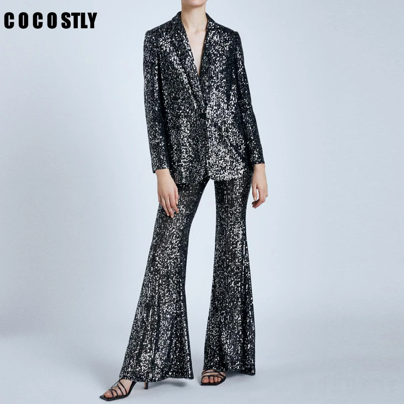 Женский офисный костюм из двух предметов пикантный блейзер с V-образным вырезом и