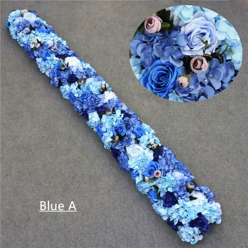 Blue A 1 м/2 м искусственные цветы, орхидеи, Декор строк, вечерние, свадебные декорации, железный Стенд АРКА, дорога, свинец, Глициния, роза, пион, Орхидея, ряд - Цвет: Blue A