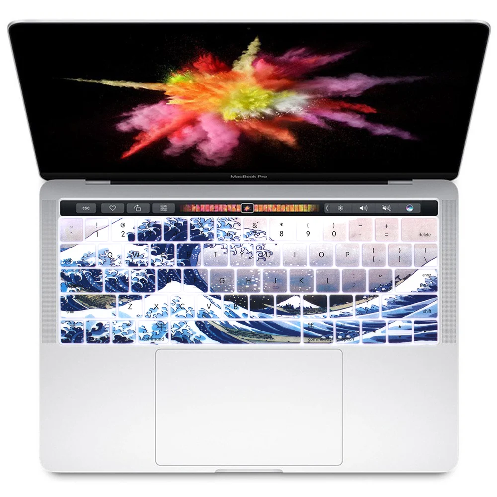 КРЗ стильный дизайн Силиконовая Клавиатура США кожного покрова для Mac Pro 13,3 дюйма A2159 15,4 дюймов A1707 // выпуска сенсорной панелью - Цвет: Wave