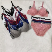 Traje de ropa interior para mujer, sujetador Floral de encaje Sexy y bragas, sujetador de copa completa, lencería con lazo, Bralette con aros (3)