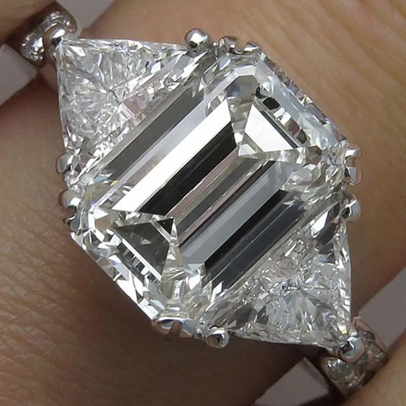 Huitan роскошное AAA геометрическая форма Кристалл Циркон женское кольцо на палец