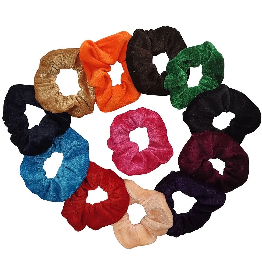 7 шт/12 шт резинки для волос бархатные хлопковые эластичные милый бант аксессуары