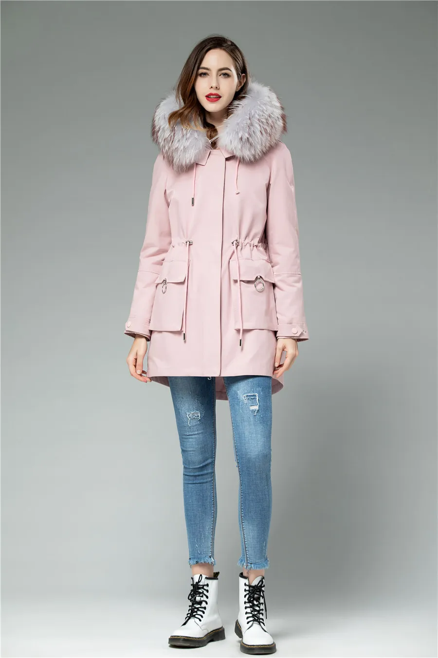 Куртка из натурального меха женская меховая подкладка для девочек натуральный