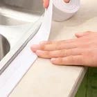 Уплотнительная лента белый ПВХ самоклеящаяся Водонепроницаемый устойчивое к маслам лента настенный туалет Угловые уплотнения прокладки термостойкие легко чистить