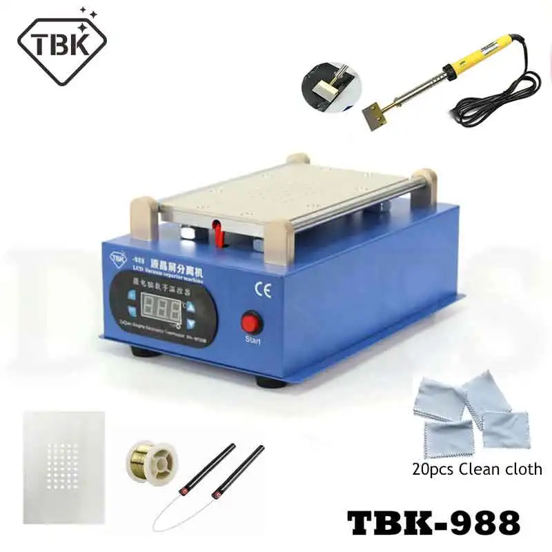 988C TBK-988 110 В/220 В 7 дюймов отделяющий сенсорный ЖК-экран сепаратор машина для ремонта мобильных телефонов со встроенным вакуумным насосом - Цвет: 988C