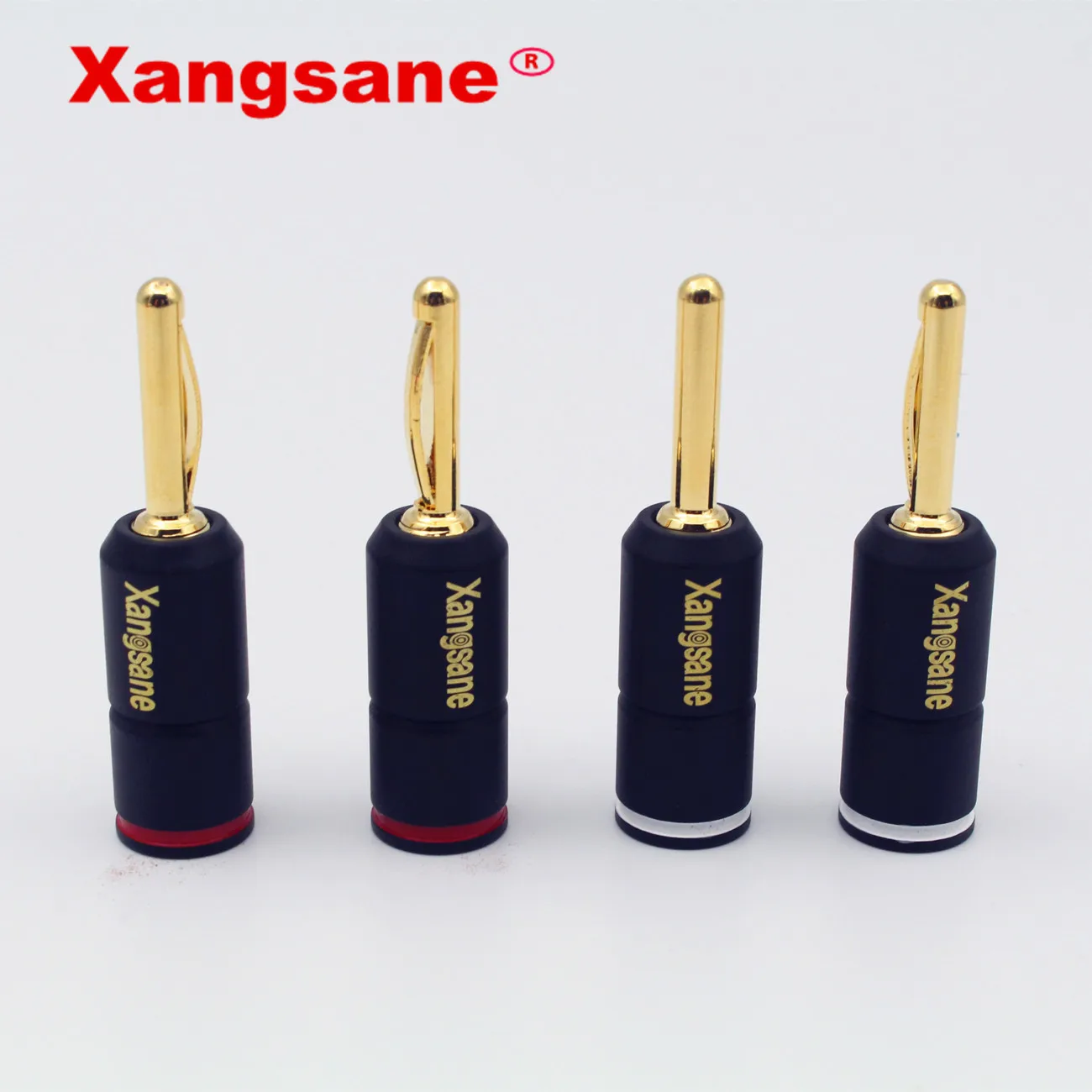 4 pieces High Performance Pure red copper Gold plated Banana Lock Plug HiFi Speaker Connectors | Электроника