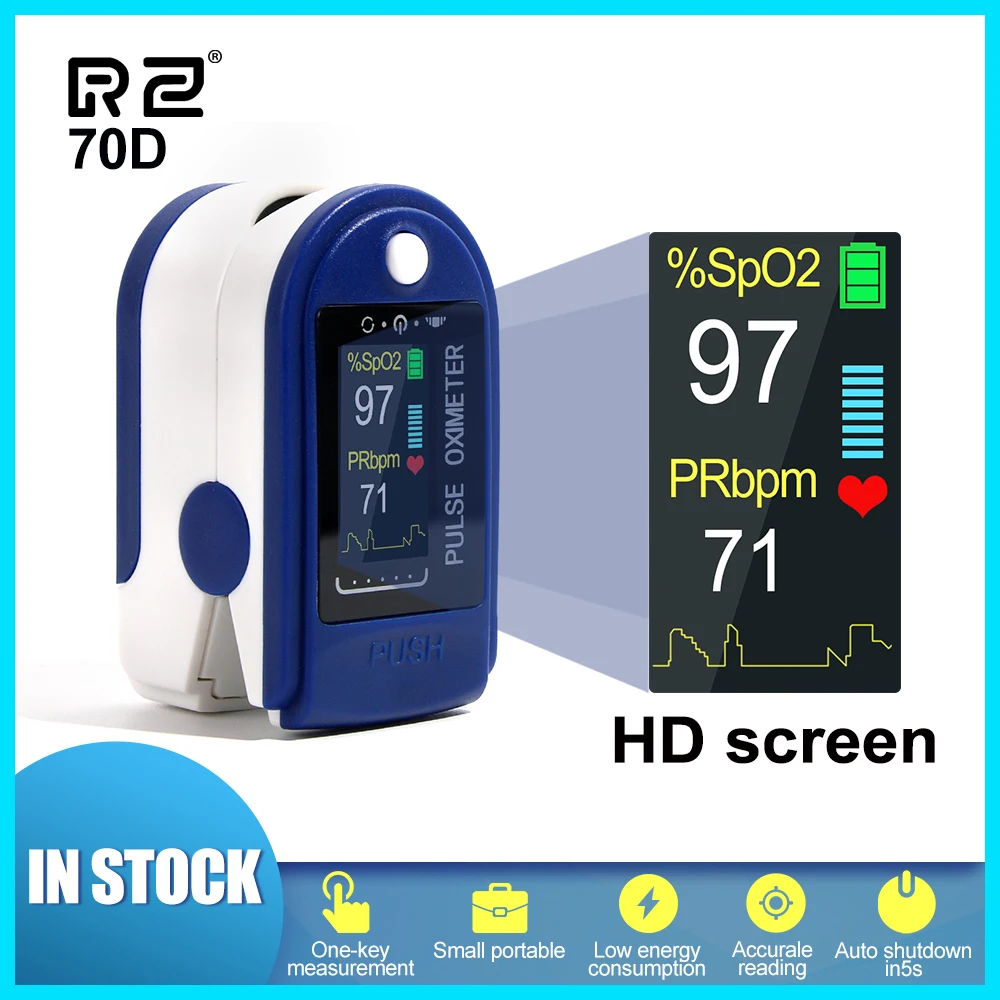 Пульсоксиметр RZ на кончик пальца бытовой прибор для измерения артериального