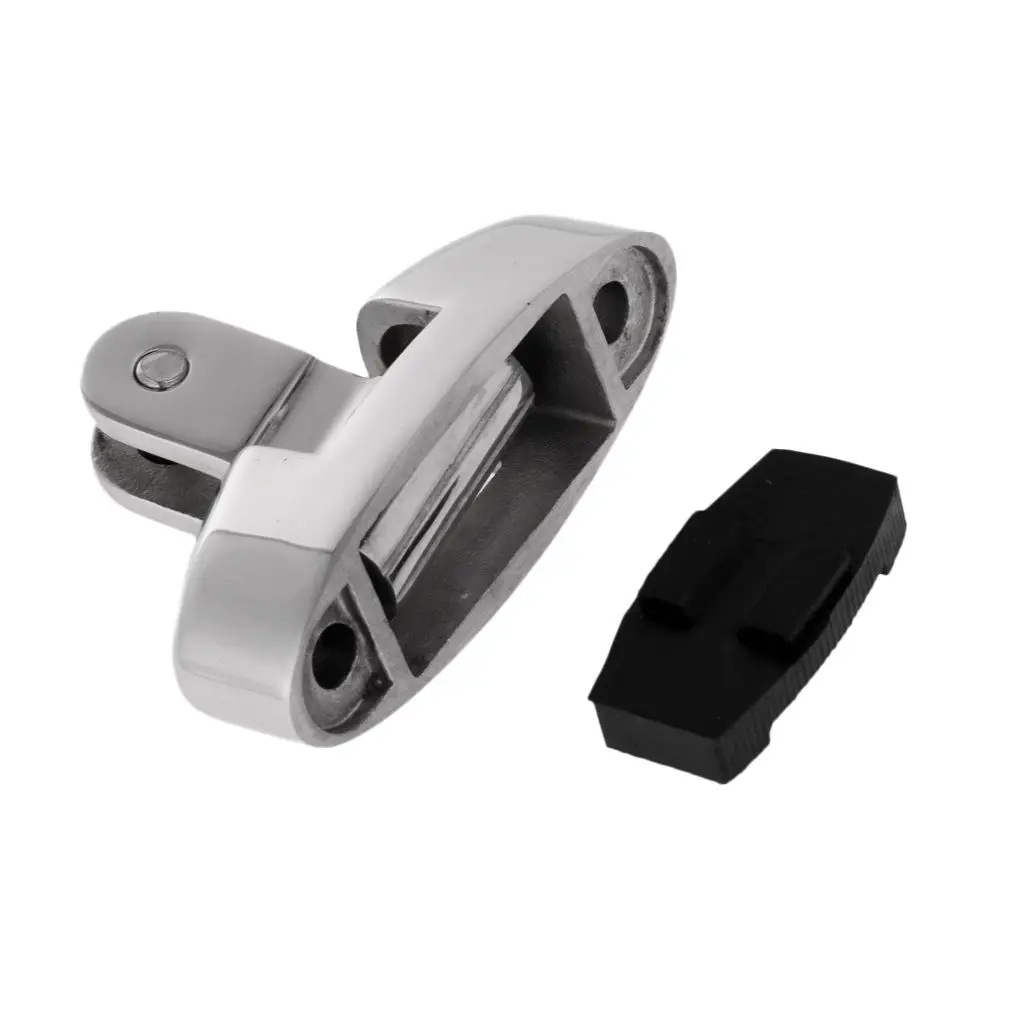 

2.75' x 0.98' x 1.77' Durable 316 Stainless Steel Bimini Top Fitting Swivel Deck Hinge with Rubber Pad - Fittings/ Hardware