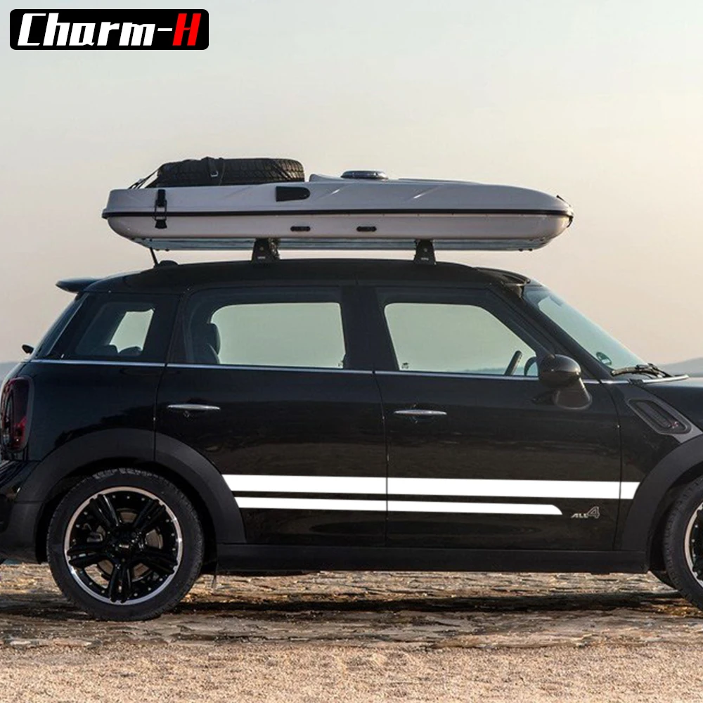 Наклейка Стикеры в полоску комплект для MINI Countryman Cooper S гонки капот магистральному JCW винил Наклейки-белый/черный /красный/золото, чтобы выбрать