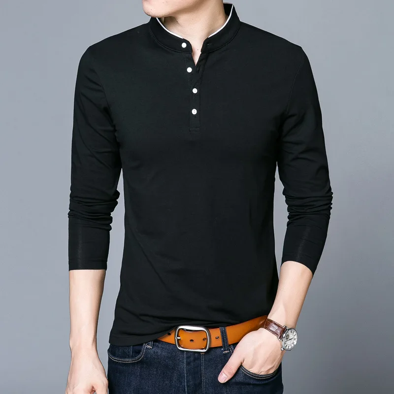 

MRMT 2022 новая мужская футболка с воротником и длинными рукавами, Повседневный пуловер, Мужская футболка, сшитая Однотонная футболка