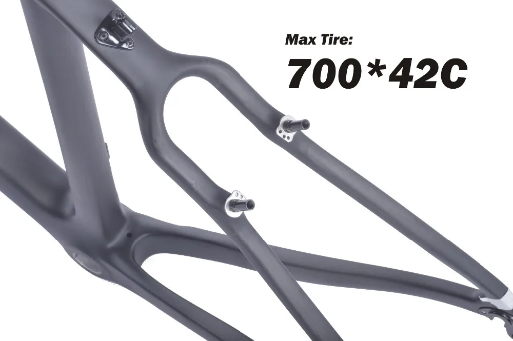 Carbonfan Thru axle 700x42C карбоновая рама CycloCross V-brake Di2 и механическая велосипедная