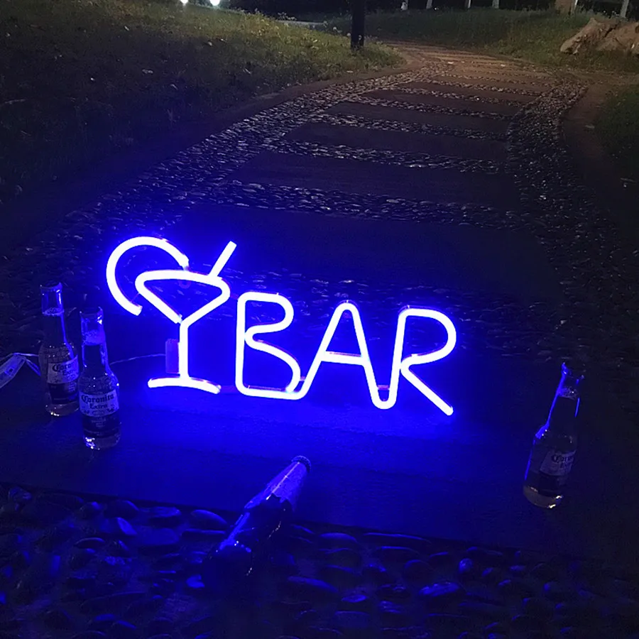 LED Bar Neon Sign for Letter Night Light With Remote Control Aesthetic Room Decor decoração para quarto | Освещение