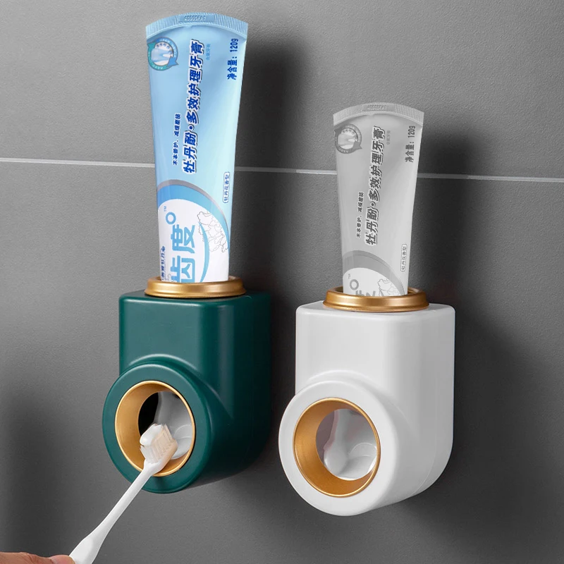 

Creative Automatic Toothpaste Dispenser Toothpaste Squeezer Wall Mount Toothbrush Holder Storage Rack Bathroom Accessories Set