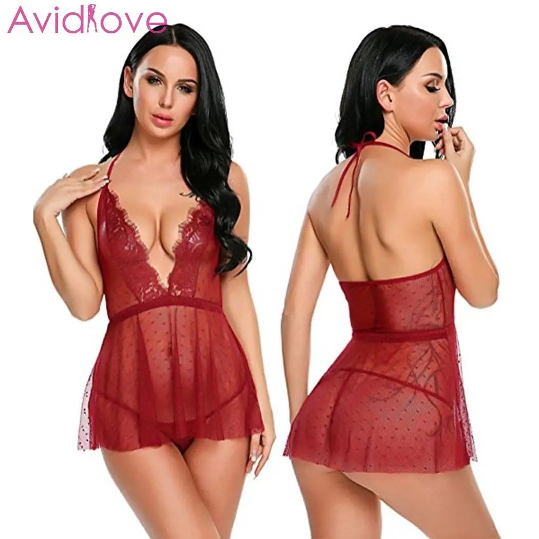 Женское сексуальное нижнее белье комплект с g стринги сорочка прозрачная сетка