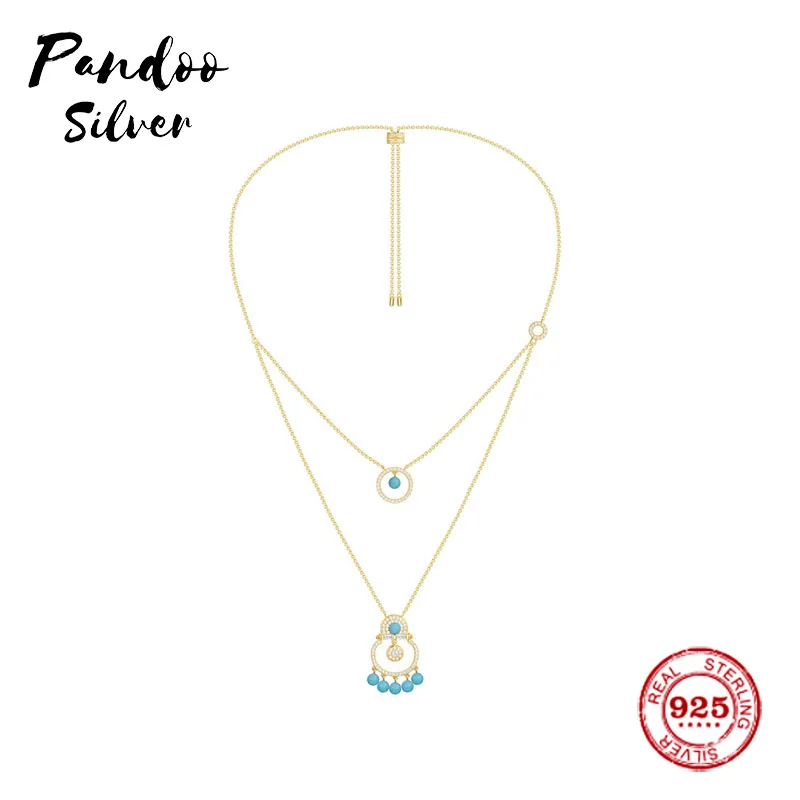 Модные очаровательные копия 1:1 регулируемый Двойные бусы ожерелье с бусинами для