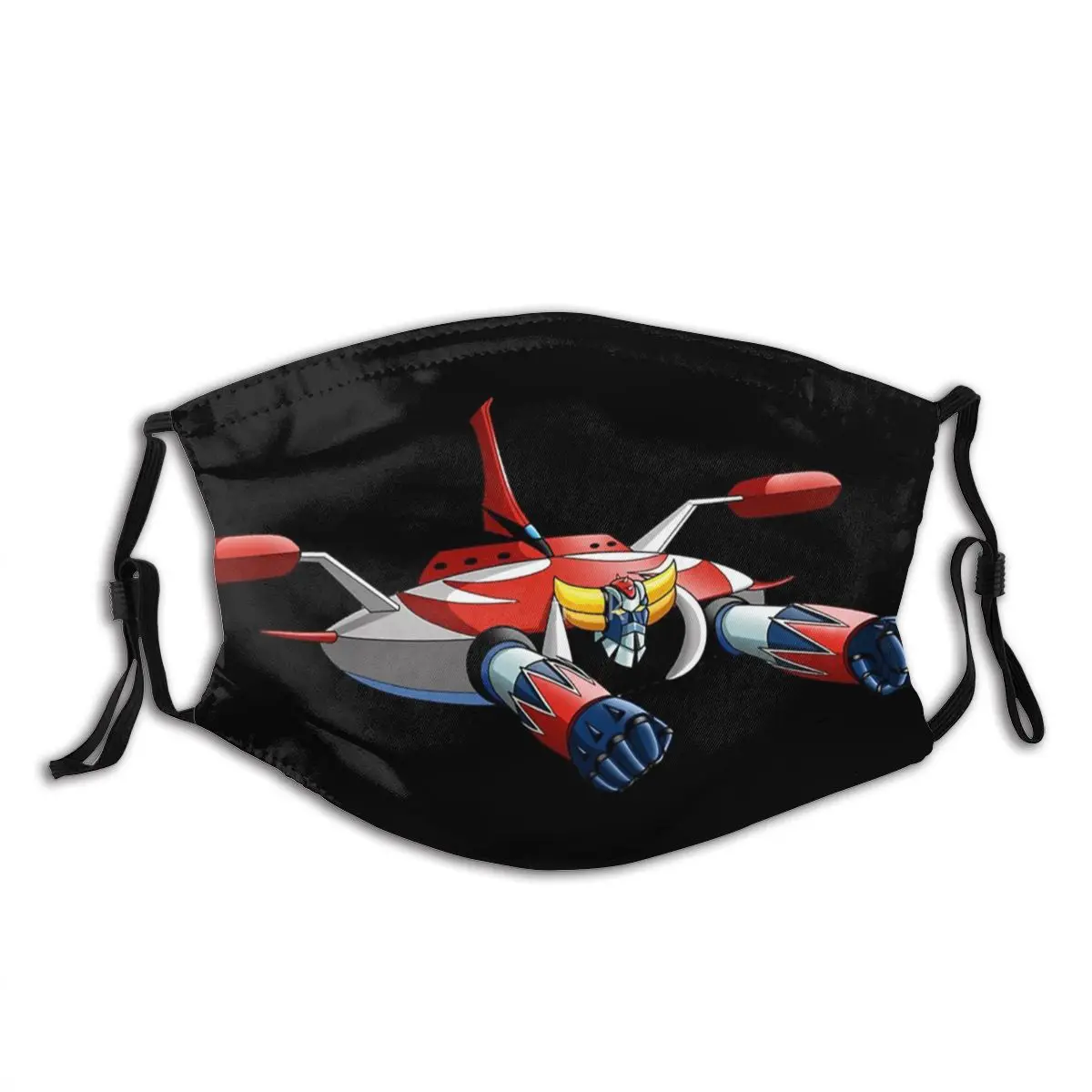 

UFO Goldorak Grendizer Robot Reusable Mouth Face Mask Anti Haze Cold Proof with filters Polyester Protection Cover Muffle