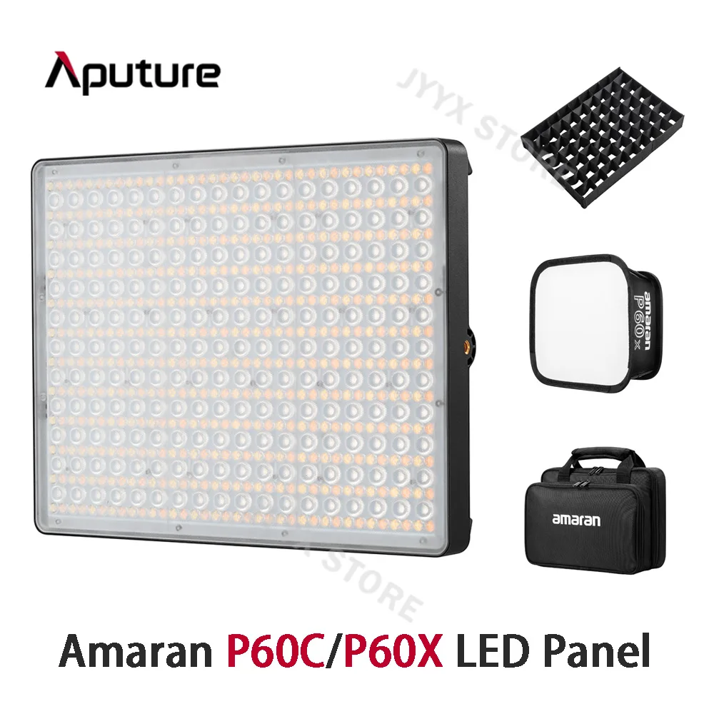 

Aputure Amaran P60x Bi-color P60c RGBWW Full-color LED Panel Photography Light 2500K-7500K Suitable Sidus Link App