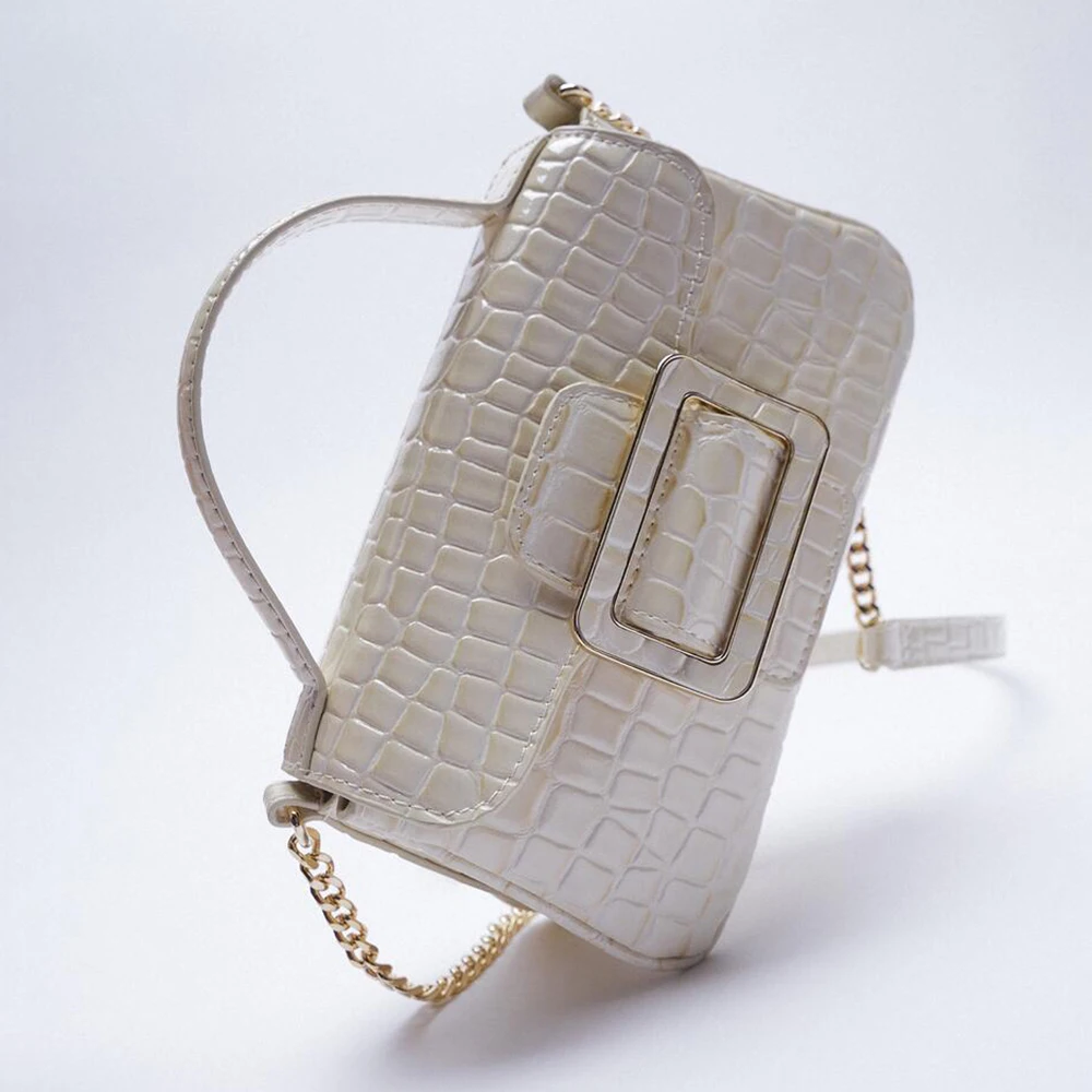 

Дизайнерская Брендовая женская сумка под аллигатора, сумки через плечо с узором под кожу крокодила для женщин, женская сумка на цепочке, кош...