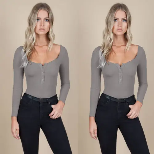 Новинка женская рубашка с длинным рукавом комбинезон боди стрейчевое трико топ