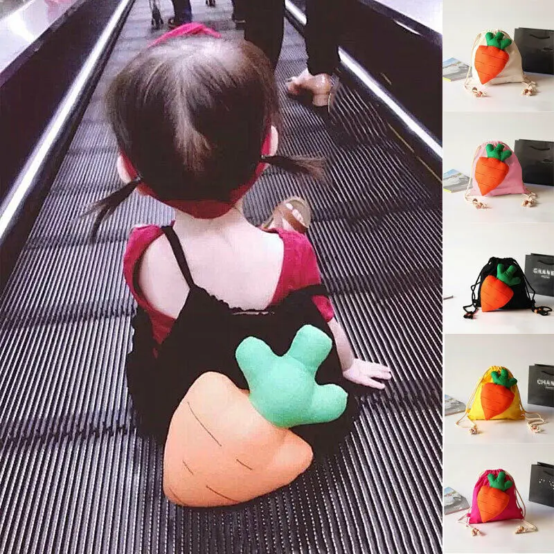 Детские Младенцы малыши дети мини морковь рюкзак ПРЕКРАСНАЯ школьная сумка на