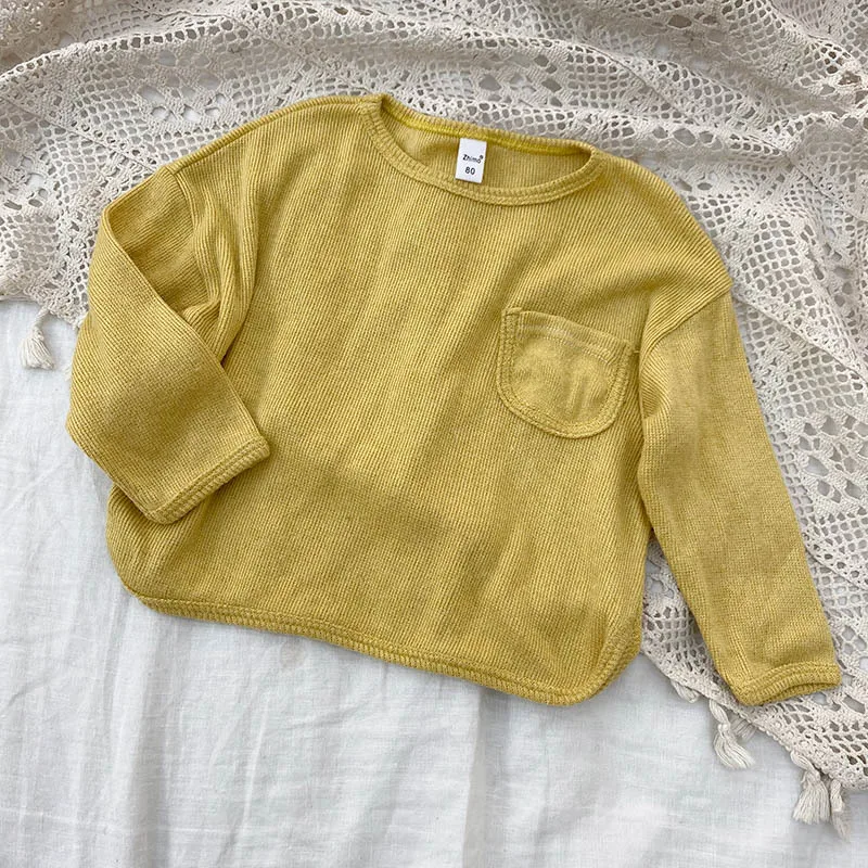 

2021 Children's Long-sleeved T-shirt Fashion Girls Spring and Autumn New Baby Simple Bottoming Shirt Kids Tops