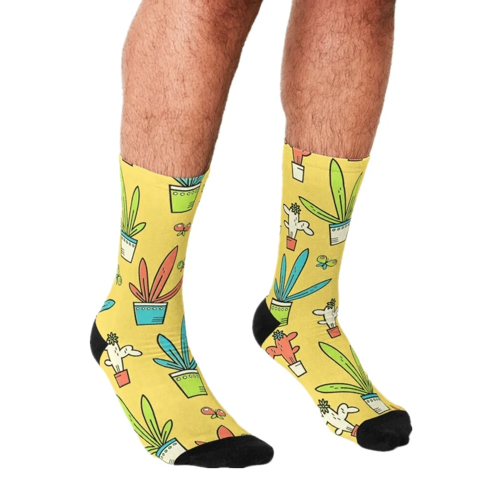 

2021 Men Socks harajuku Koala and Eucalyptus Pattern Printed Happy hip hop Novelty Skateboard Crew Casual Crazy Funny Socks