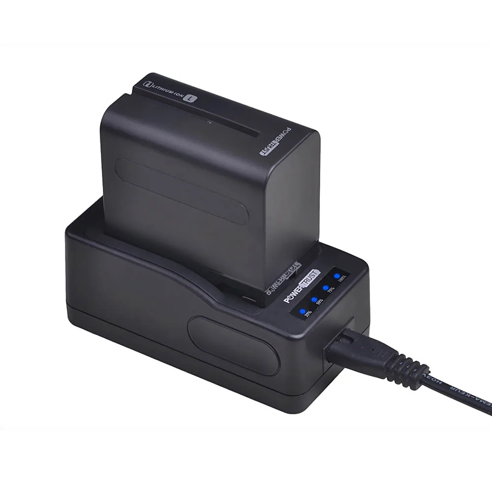 1battery and Charger 1x7200 мА/ч, NP-F970 NP-F960 NP F970 NP F960 Батарея+ Ультра светодиодный устройство для ускоренной зарядки для SONY F930 F950 F770 F570 NP-F750 NPF770 - Цвет: 1battery and Charger