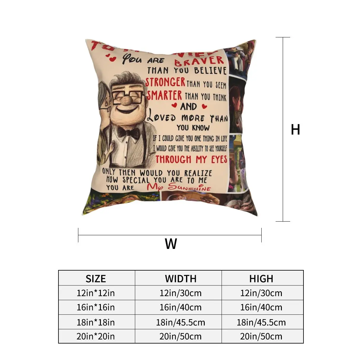 Квадратный Чехол-Подушка с узором Карла Элли-моей жене декоративный на молнии