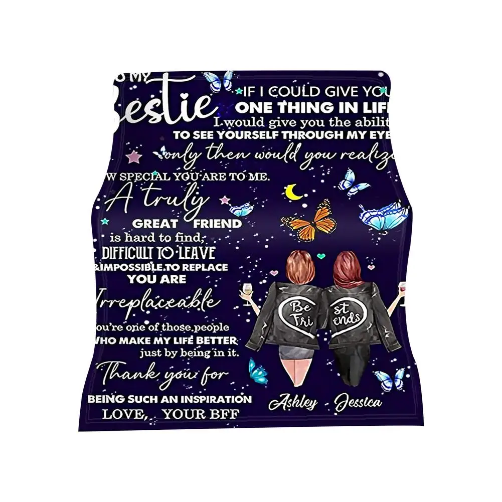 

Sister Birthday Gifts Customized Blanket Friends Blanket Soft Grey Fleece Throw Blanket For Couch Sofa Bed Lightweight Plush