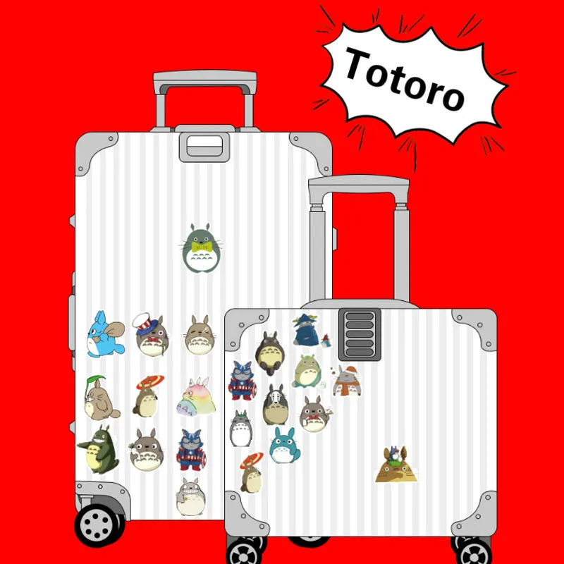 Наклейки Totoro Cute в количестве 50 штук, набор аниме-пегатин для детей на ноутбук, холодильник, телефон, скейтборд, чемодан, смешные и крутые наклейки.