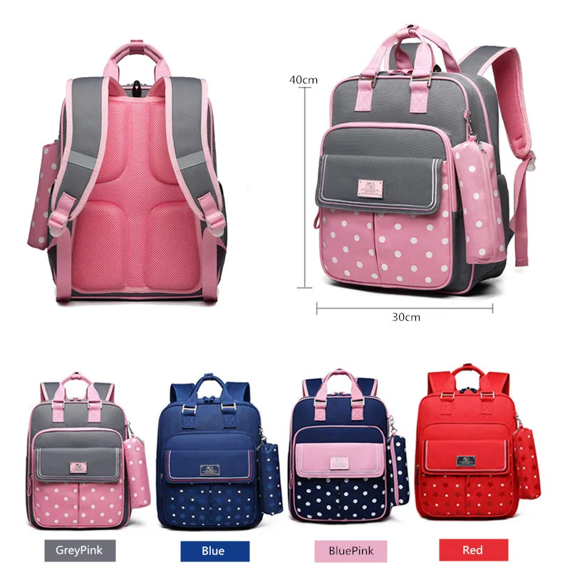 OKKID high quality kids orthopedic school backpack for girls school bag girl schoolbag children book bag set cute pencil case