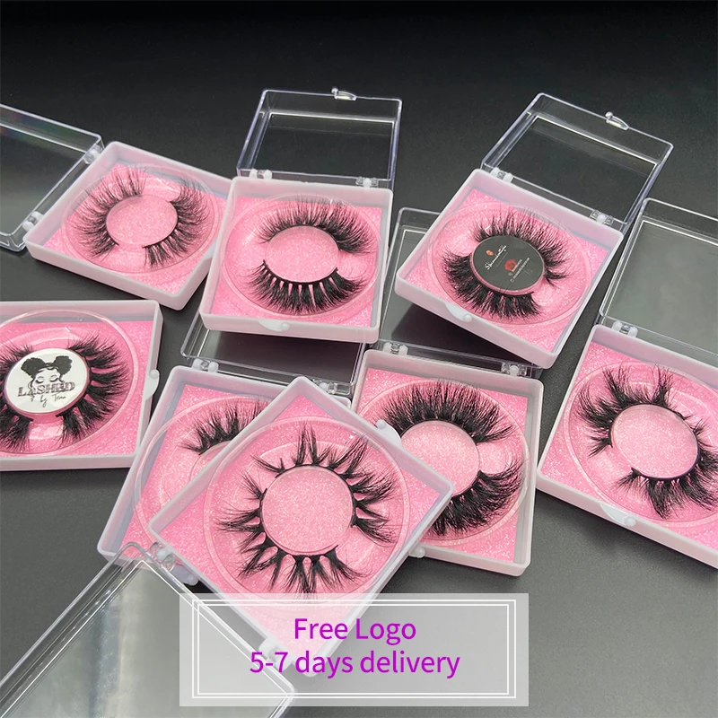Wholesale 40/60/100pairs/lot 5D Mink Handmade Thick Eyelash Custom Packaging Free Logo Bulk Lash Dramatic Soft Natural 3D Lashes