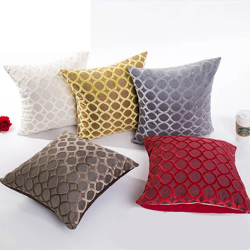 

Flocking Geometric pillow Three-dimensional Circle pattern Cushion Cover decorative pillows cushions home decor