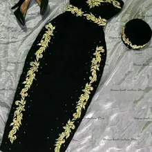 Vestidos de Noche argelinos negros, apliques dorados árabes, vestido de graduación karakou, vestido de fiesta de caftán marroquí 2021