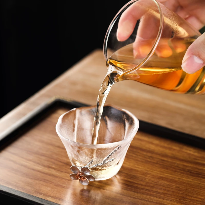 Термостойкое стекло инкрустированное оловом Хрустальная чайная чашка Master с