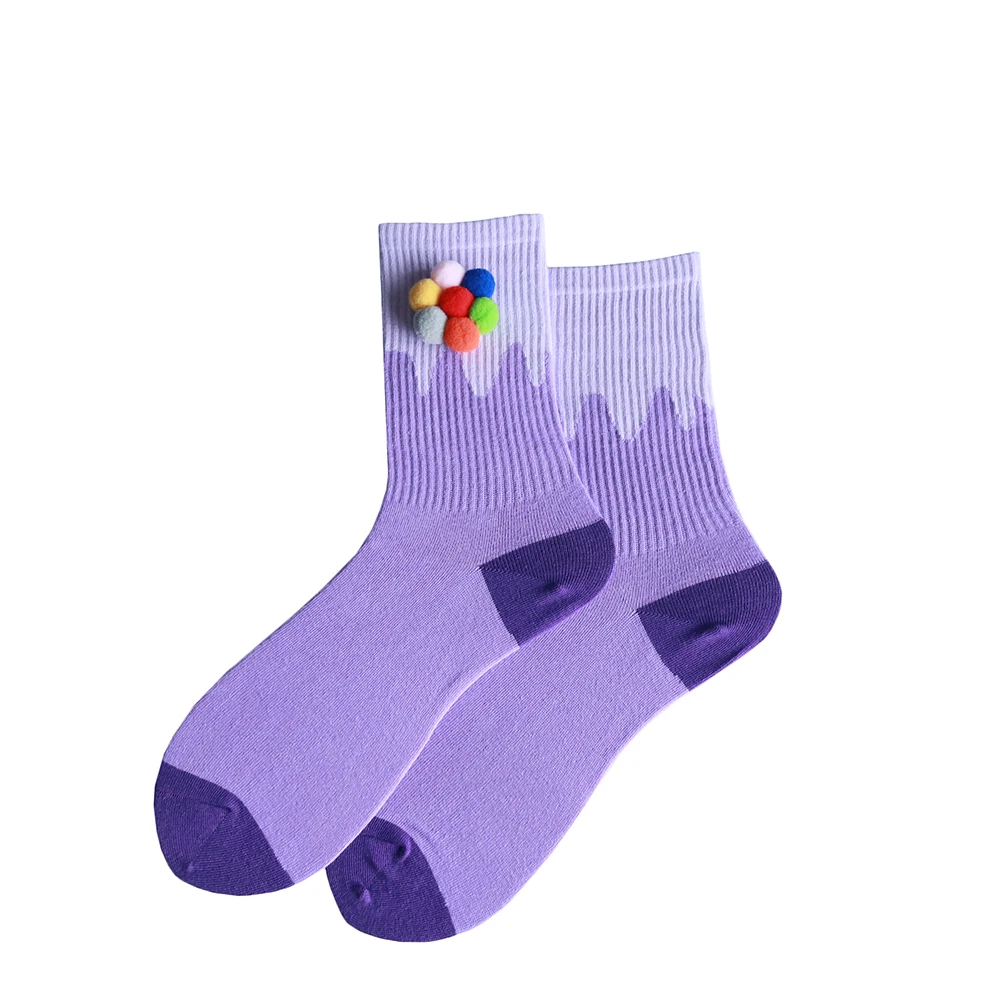 

Women's Crew Socks Flower Pattern Creative Happy Funny Colorful Cotton Sock Fashion Ladies Novelty Cartoon Sock For Gifts Sox