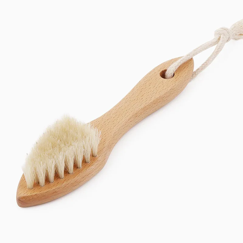 Leather shoes polishing oil tool set horse hair horse mane shoe brush soft hair pig hair brush beech mahogany wood polishing