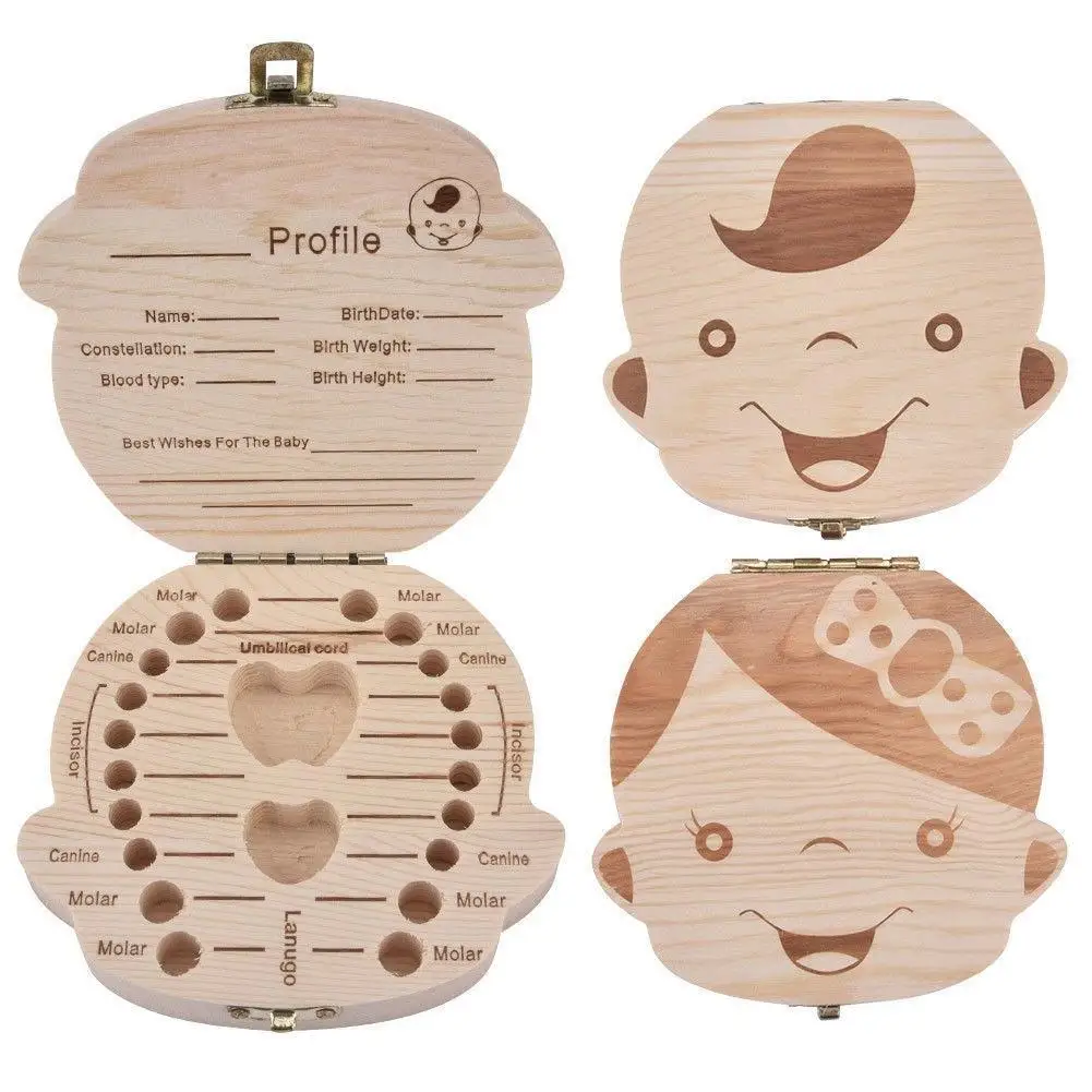 

Wooden Male and Female Baby Deciduous Teeth Box Lanugo Box Tooth Umbilical Box Baby Cord Box Souvenir Souvenir Collection U9W8