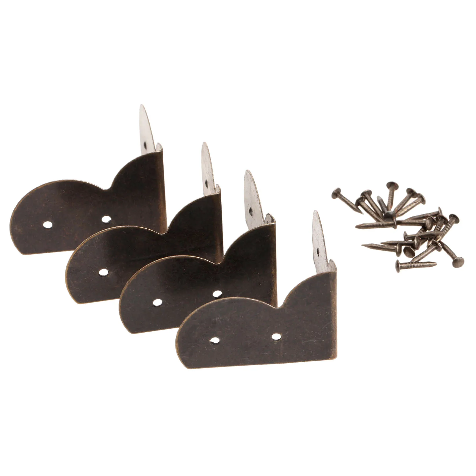 

4Pcs Antique Corner Protector for Furniture Vintage Metal Decorative Bronze Corner Bracket for Chest Case Box Furniture Fittings