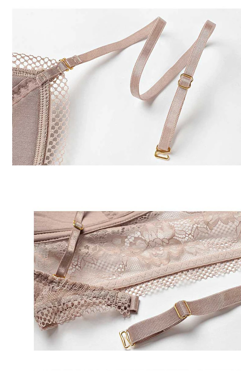 

CHRLEISURE Sexy Lace Women Bralette Ultra Thin U-Shape Camis Tank Top Solid Color Backless French Triangle Cup