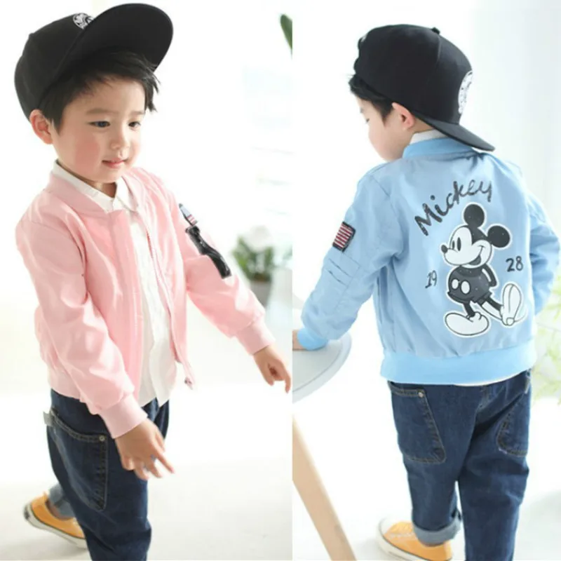 Одежда для малышей с Микки Маусом куртки девочек и мальчиков пальто детская