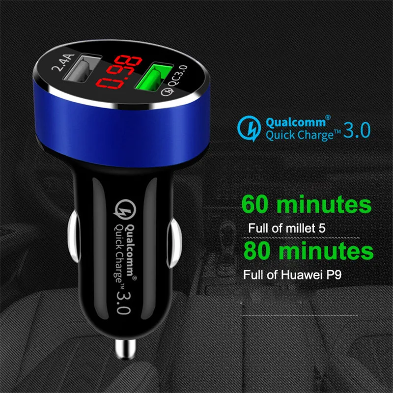 Устройство зарядное автомобильное с двумя USB-портами 30 Вт QC 3 0 | Мобильные